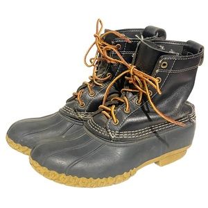 LL Bean Mens Size 8M Blue Bean Boots Made in Maine USA Rain Snow Rubber